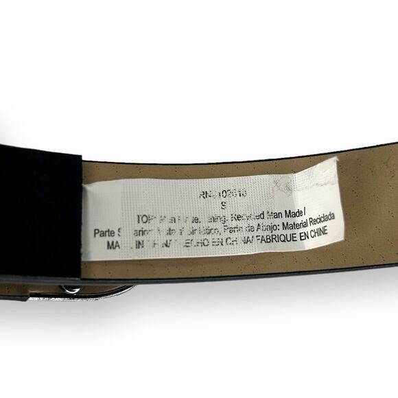 NEW Steve Madden Belt Small Black Faux Leather Belt Western Goth Silver Gold - Picture 5 of 8